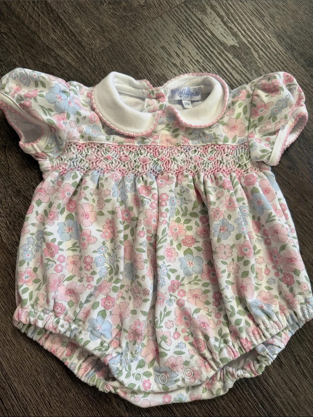 Nellapima floral smocked bubble romper 3/6